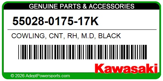 Kawasaki 55028-0175-17K Cowling, Cnt, Rh, M.D, Black