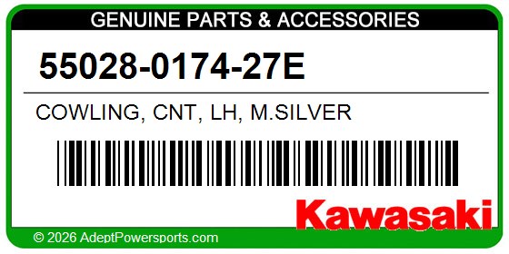 Kawasaki 55028-0174-27E Cowling, Cnt, Lh, M.Silver
