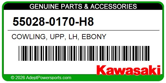 Kawasaki 55028-0170-H8 Cowling, Upp, Lh, Ebony