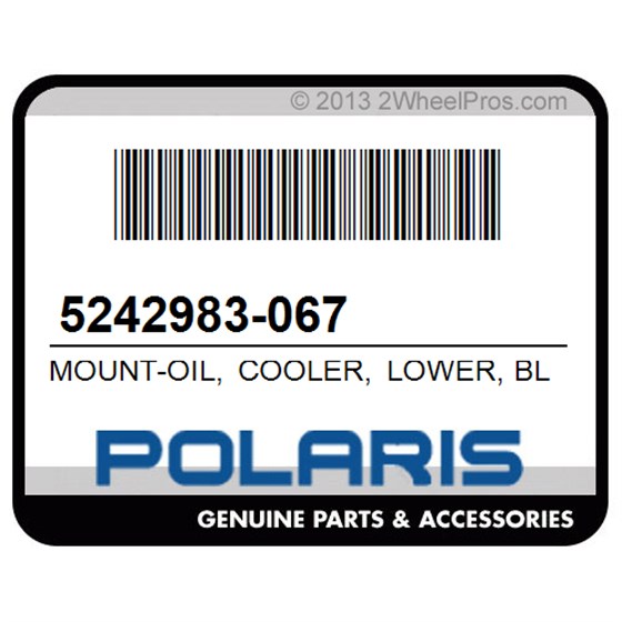 Polaris 5242983-067 Mount-Oil, Cooler, Lower, Black