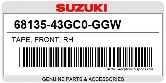 Suzuki 68135-43GC0-GGW Tape, Front, Rh