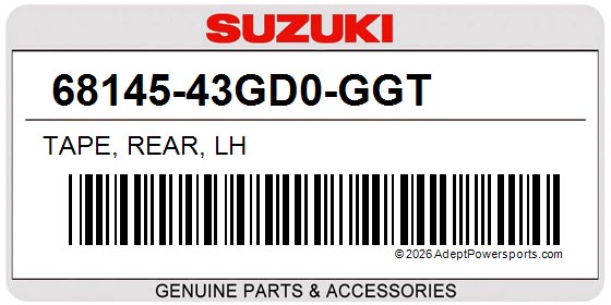 Suzuki 68145-43GD0-GGT Tape, Rear, Lh