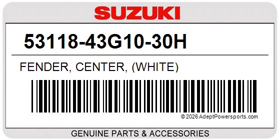 Suzuki 53118-43G10-30H Fender, Center, (White)