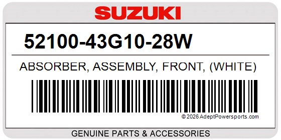 Suzuki 52100-43G10-28W Absorber, Assembly, Front, (White)