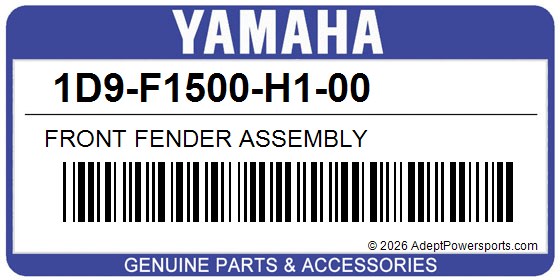 Yamaha 1D9-F1500-H1-00 Front Fender Assembly