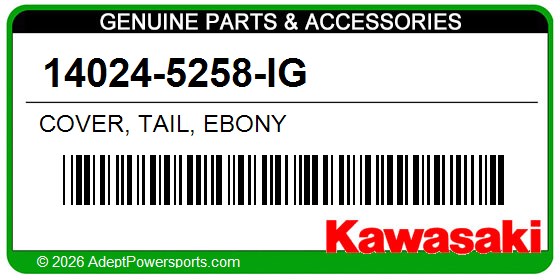 Kawasaki 14024-5258-IG Cover, Tail, Ebony
