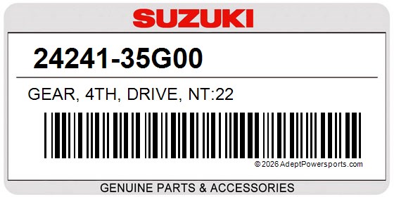 Suzuki 24241-35G00 Gear, 4Th, Drive, Nt:22