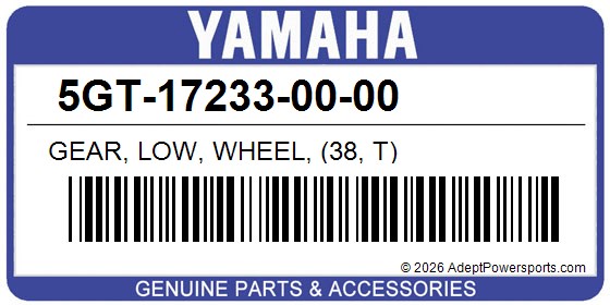 Yamaha 5GT-17233-00-00 Gear, Low, Wheel, (38, T)