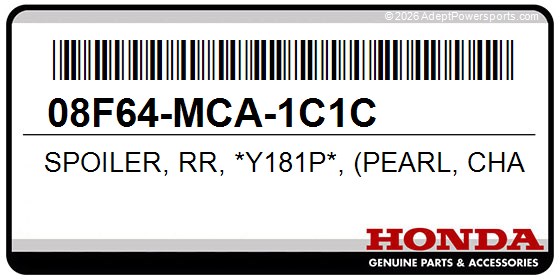 Honda 08F64-MCA-1C1C Spoiler, Rr, *Y181p*, (Pearl, Challenger, Brown)