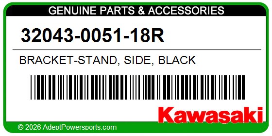 Kawasaki 32043-0051-18R Bracket-Stand, Side, Black