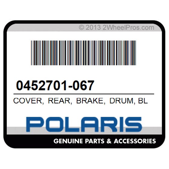 Polaris 0452701-067 Cover, Rear, Brake, Drum, Black, [Aa]