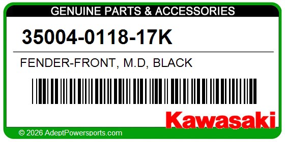 Kawasaki 35004-0118-17K Fender-Front, M.D, Black