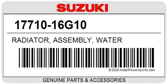Suzuki 17710-16G10 Radiator, Assembly, Water