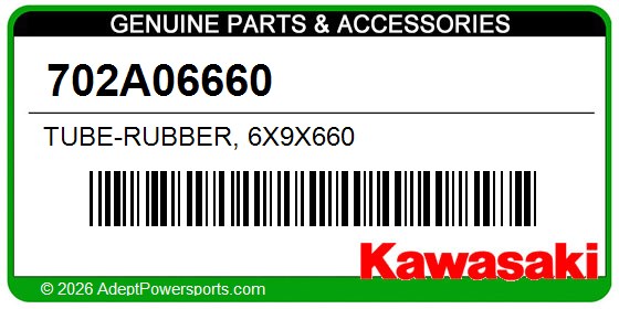 Kawasaki 702A06660 Tube-Rubber, 6X9x660