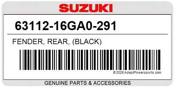 Suzuki 63112-16GA0-291 Fender, Rear, (Black)