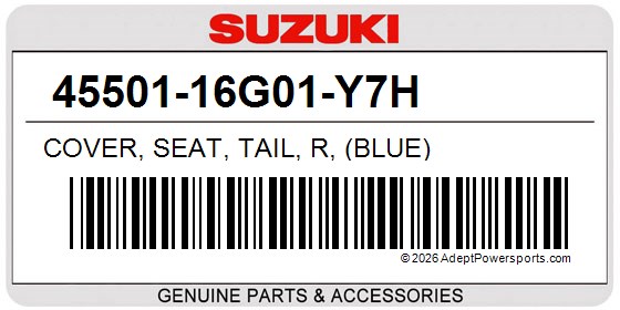 Suzuki 45501-16G01-Y7H Cover, Seat, Tail, R, (Blue)