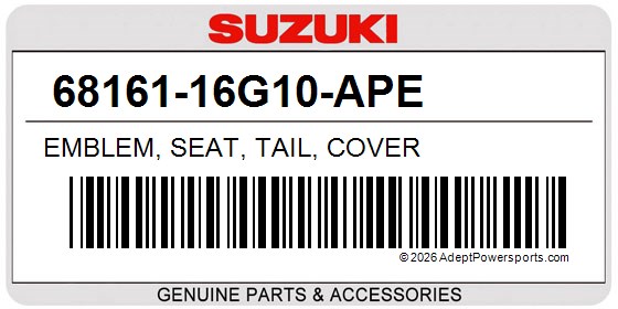 Suzuki 68161-16G10-APE Emblem, Seat, Tail, Cover