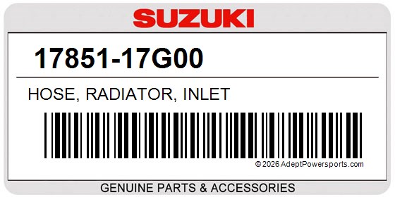Suzuki 17851-17G00 Hose, Radiator, Inlet