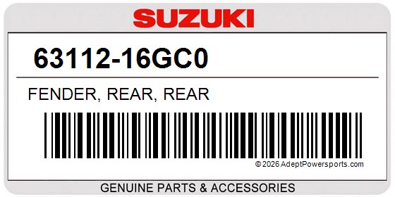 Suzuki 63112-16GC0 Fender, Rear, Rear