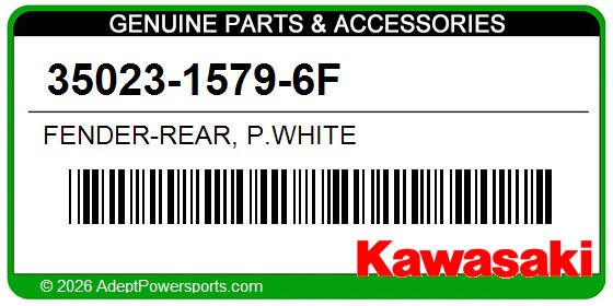 Kawasaki 35023-1579-6F Fender-Rear, P.White