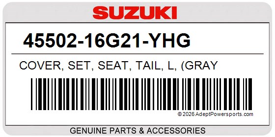 Suzuki 45502-16G21-YHG Cover, Set, Seat, Tail, L, (Gray