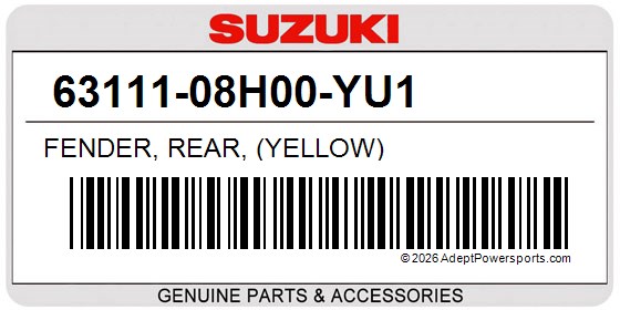Suzuki 63111-08H00-YU1 Fender, Rear, (Yellow)
