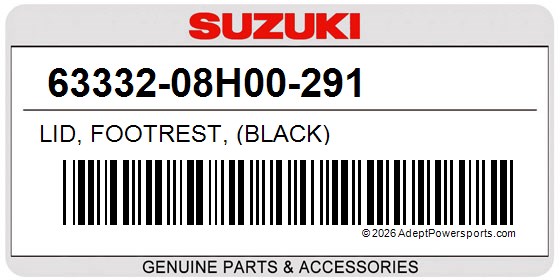 Suzuki 63332-08H00-291 Lid, Footrest, (Black)