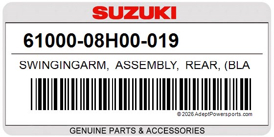Suzuki 61000-08H00-019 Swingingarm, Assembly, Rear, (Black