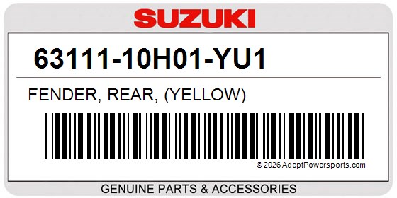 Suzuki 63111-10H01-YU1 Fender, Rear, (Yellow)