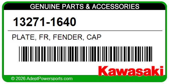Kawasaki 13271-1640 Plate, Fr, Fender, Cap