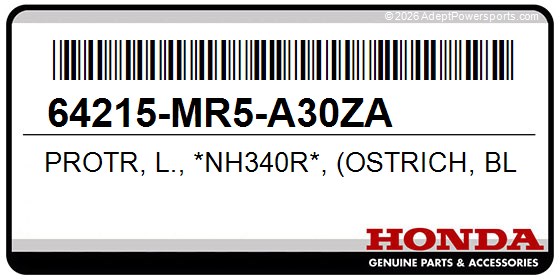 Honda 64215-MR5-A30ZA Protr, L., *Nh340r*, (Ostrich, Black)