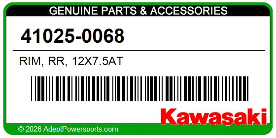 Kawasaki 41025-0068 Rim, Rr, 12X7.5At