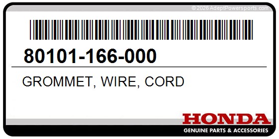 Honda 80101-166-000 Grommet, Wire, Cord