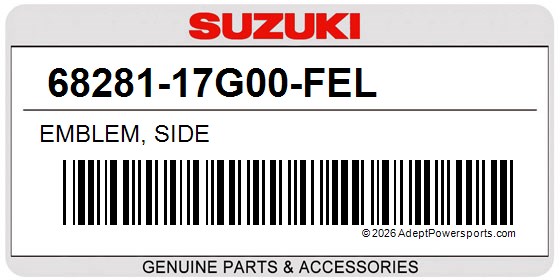 Suzuki 68281-17G00-FEL Emblem, Side