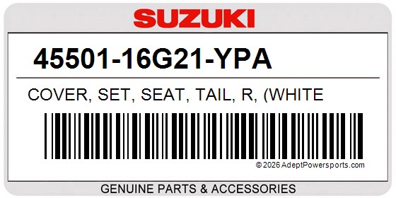Suzuki 45501-16G21-YPA Cover, Set, Seat, Tail, R, (White