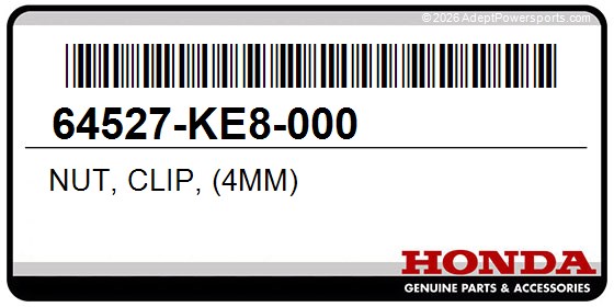 Honda 64527-KE8-000 Nut, Clip, (4Mm)