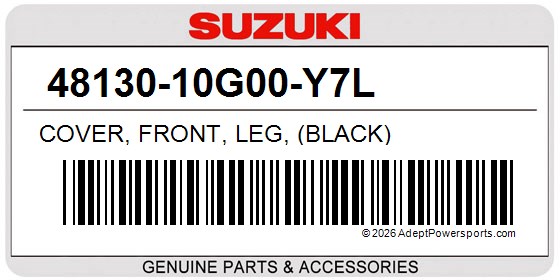 Suzuki 48130-10G00-Y7L Cover, Front, Leg, (Black)