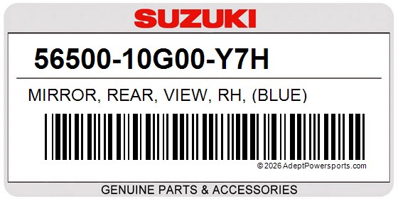 Suzuki 56500-10G00-Y7H Mirror, Rear, View, Rh, (Blue)