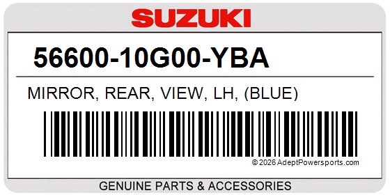 Suzuki 56600-10G00-YBA Mirror, Rear, View, Lh, (Blue)