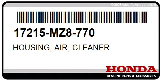 Honda 17215-MZ8-770 Housing, Air, Cleaner