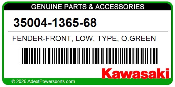 Kawasaki 35004-1365-68 Fender-Front, Low, Type, O.Green