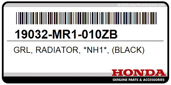 Honda 19032-MR1-010ZB Grl, Radiator, *Nh1*, (Black)