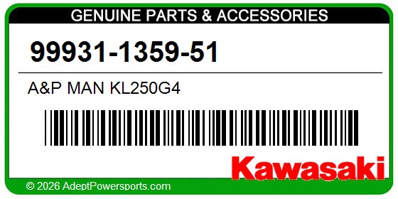 Kawasaki 99931-1359-51 A&P Man Kl250g4