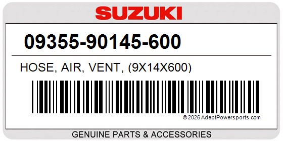Suzuki 09355-90145-600 Hose, Air, Vent, (9X14x600)