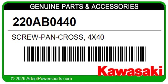 Kawasaki 220AB0440 Screw-Pan-Cross, 4X40