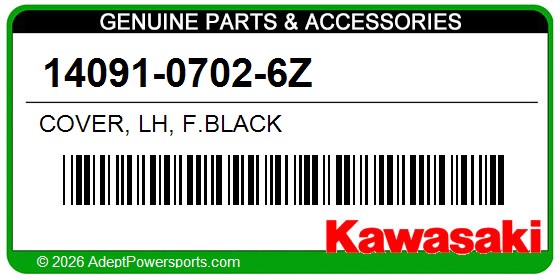 Kawasaki 14091-0702-6Z Cover, Lh, F.Black