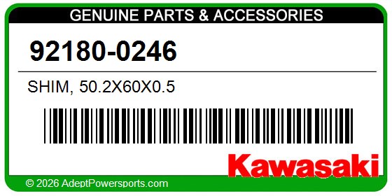 Kawasaki 92180-0246 Shim, 50.2X60x0.5