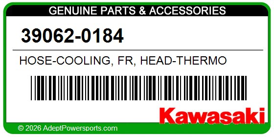 Kawasaki 39062-0184 Hose-Cooling, Fr, Head-Thermo