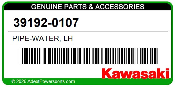 Kawasaki 39192-0107 Pipe-Water, Lh