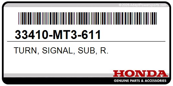 Honda 33410-MT3-611 Turn, Signal, Sub, R.
